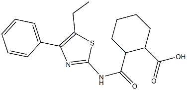 2-{[(5-ethyl-4-phenyl-1,3-thiazol-2-yl)amino]carbonyl}cyclohexanecarboxylic acid Struktur