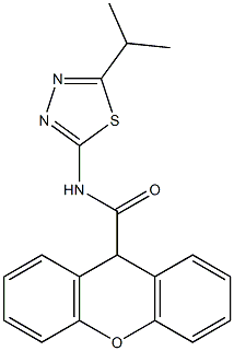 N-(5-isopropyl-1,3,4-thiadiazol-2-yl)-9H-xanthene-9-carboxamide Struktur