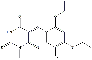 5-(5-bromo-2,4-diethoxybenzylidene)-1-methyl-2-thioxodihydropyrimidine-4,6(1H,5H)-dione Struktur