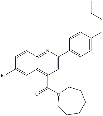 4-(1-azepanylcarbonyl)-6-bromo-2-(4-butylphenyl)quinoline Struktur