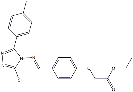 ethyl [4-({[3-(4-methylphenyl)-5-sulfanyl-4H-1,2,4-triazol-4-yl]imino}methyl)phenoxy]acetate Struktur