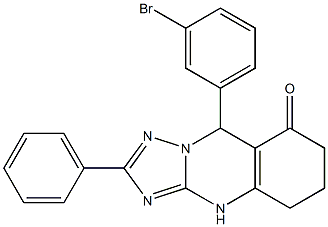 9-(3-bromophenyl)-2-phenyl-5,6,7,9-tetrahydro[1,2,4]triazolo[5,1-b]quinazolin-8(4H)-one Struktur