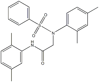 N-(2,5-dimethylphenyl)-2-[2,4-dimethyl(phenylsulfonyl)anilino]acetamide Struktur