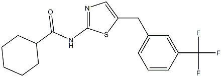 N-{5-[3-(trifluoromethyl)benzyl]-1,3-thiazol-2-yl}cyclohexanecarboxamide Struktur