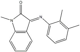 3-[(2,3-dimethylphenyl)imino]-1-methyl-1,3-dihydro-2H-indol-2-one Struktur