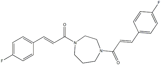 1,4-bis[3-(4-fluorophenyl)acryloyl]-1,4-diazepane Struktur