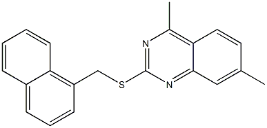 4,7-dimethyl-2-[(1-naphthylmethyl)sulfanyl]quinazoline Struktur