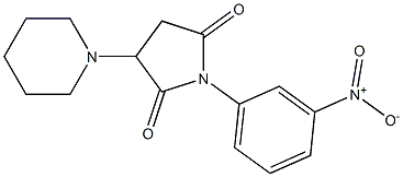 1-{3-nitrophenyl}-3-piperidin-1-ylpyrrolidine-2,5-dione Struktur