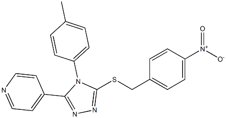 4-[5-[({4-nitrophenyl}methyl)sulfanyl]-4-(4-methylphenyl)-4H-1,2,4-triazol-3-yl]pyridine Struktur