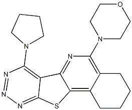 5-(4-morpholinyl)-7-(1-pyrrolidinyl)-1,2,3,4-tetrahydro[1,2,3]triazino[5',4':4,5]thieno[3,2-c]isoquinoline Struktur