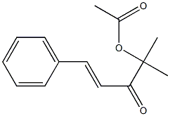 1,1-dimethyl-2-oxo-4-phenyl-3-butenyl acetate Struktur