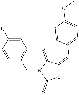 3-(4-fluorobenzyl)-5-(4-methoxybenzylidene)-1,3-thiazolidine-2,4-dione Struktur