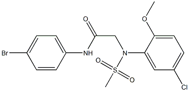 N-(4-bromophenyl)-2-[5-chloro-2-methoxy(methylsulfonyl)anilino]acetamide Struktur