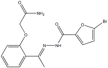 2-{2-[N-(5-bromo-2-furoyl)ethanehydrazonoyl]phenoxy}acetamide Struktur