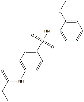 N-{4-[(2-methoxyanilino)sulfonyl]phenyl}propanamide Struktur