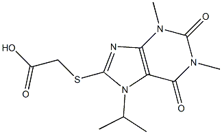 [(7-isopropyl-1,3-dimethyl-2,6-dioxo-2,3,6,7-tetrahydro-1H-purin-8-yl)sulfanyl]acetic acid Struktur