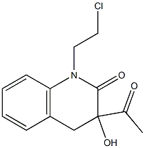 3-acetyl-1-(2-chloroethyl)-3-hydroxy-3,4-dihydro-2(1H)-quinolinone Struktur