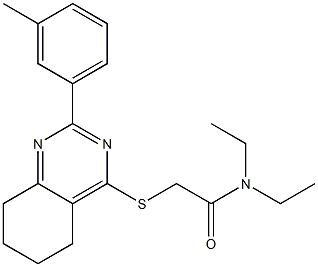 N,N-diethyl-2-{[2-(3-methylphenyl)-5,6,7,8-tetrahydro-4-quinazolinyl]sulfanyl}acetamide Struktur