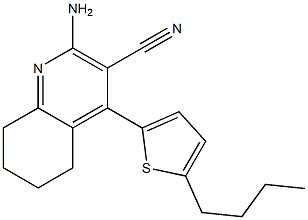 2-amino-4-(5-butyl-2-thienyl)-5,6,7,8-tetrahydro-3-quinolinecarbonitrile Struktur