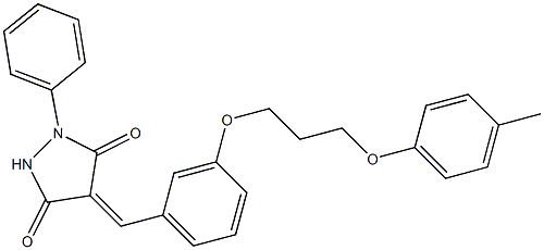 4-{3-[3-(4-methylphenoxy)propoxy]benzylidene}-1-phenyl-3,5-pyrazolidinedione Struktur