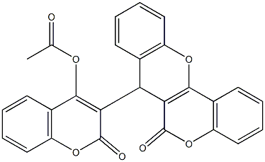 2-oxo-3-(6-oxo-6H,7H-chromeno[4,3-b]chromen-7-yl)-2H-chromen-4-yl acetate Struktur