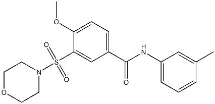 4-methoxy-N-(3-methylphenyl)-3-(4-morpholinylsulfonyl)benzamide Struktur