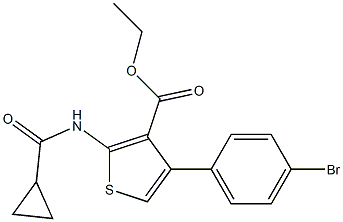 ethyl 4-(4-bromophenyl)-2-[(cyclopropylcarbonyl)amino]-3-thiophenecarboxylate Struktur