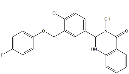 2-{3-[(4-fluorophenoxy)methyl]-4-methoxyphenyl}-3-hydroxy-2,3-dihydro-4(1H)-quinazolinone Struktur