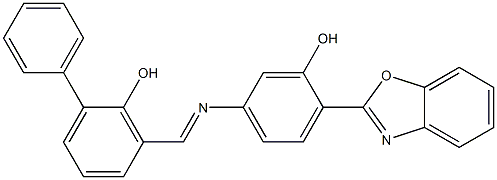 3-({[4-(1,3-benzoxazol-2-yl)-3-hydroxyphenyl]imino}methyl)[1,1'-biphenyl]-2-ol Struktur