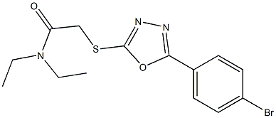 2-{[5-(4-bromophenyl)-1,3,4-oxadiazol-2-yl]sulfanyl}-N,N-diethylacetamide Struktur