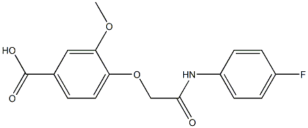 4-[2-(4-fluoroanilino)-2-oxoethoxy]-3-methoxybenzoic acid Struktur