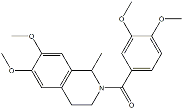 2-(3,4-dimethoxybenzoyl)-6,7-dimethoxy-1-methyl-1,2,3,4-tetrahydroisoquinoline Struktur