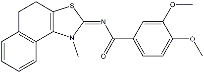 3,4-dimethoxy-N-(1-methyl-4,5-dihydronaphtho[1,2-d][1,3]thiazol-2(1H)-ylidene)benzamide Struktur