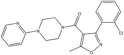 1-{[3-(2-chlorophenyl)-5-methyl-4-isoxazolyl]carbonyl}-4-(2-pyridinyl)piperazine Struktur