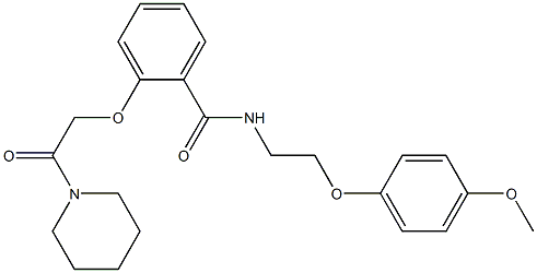 N-[2-(4-methoxyphenoxy)ethyl]-2-[2-oxo-2-(1-piperidinyl)ethoxy]benzamide Struktur