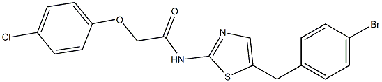 N-[5-(4-bromobenzyl)-1,3-thiazol-2-yl]-2-(4-chlorophenoxy)acetamide Struktur