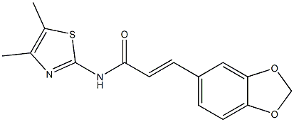 3-(1,3-benzodioxol-5-yl)-N-(4,5-dimethyl-1,3-thiazol-2-yl)acrylamide Struktur