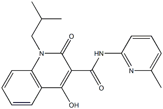 4-hydroxy-1-isobutyl-N-(6-methyl-2-pyridinyl)-2-oxo-1,2-dihydro-3-quinolinecarboxamide Struktur