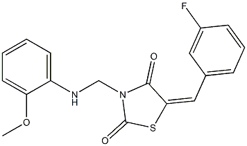 5-(3-fluorobenzylidene)-3-[(2-methoxyanilino)methyl]-1,3-thiazolidine-2,4-dione Struktur