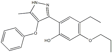 4-ethyl-2-[5-methyl-4-(phenyloxy)-1H-pyrazol-3-yl]-5-(propyloxy)phenol Struktur