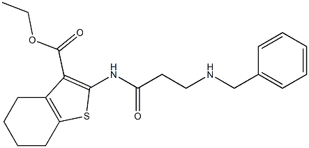 ethyl 2-{[3-(benzylamino)propanoyl]amino}-4,5,6,7-tetrahydro-1-benzothiophene-3-carboxylate Struktur