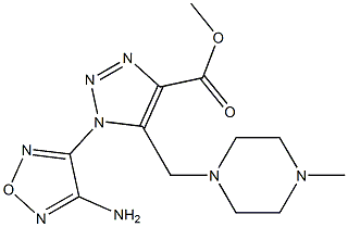 methyl 1-(4-amino-1,2,5-oxadiazol-3-yl)-5-[(4-methyl-1-piperazinyl)methyl]-1H-1,2,3-triazole-4-carboxylate Struktur