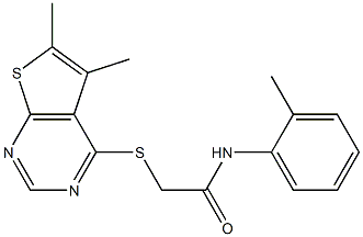 2-[(5,6-dimethylthieno[2,3-d]pyrimidin-4-yl)sulfanyl]-N-(2-methylphenyl)acetamide Struktur