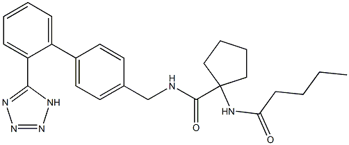 1-Pentanoylamino-cyclopentanecarboxylic acid [2'-(1H-tetrazol-5-yl)biphenyl-4-ylmethyl]-amide Struktur