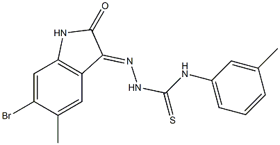 2-(6-bromo-5-methyl-2-oxo-1,2-dihydro-3H-indol-3-ylidene)-N-(3-methylphenyl)-1-hydrazinecarbothioamide Struktur