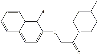 2-[(1-bromo-2-naphthyl)oxy]-1-(4-methyl-1-piperidinyl)-1-ethanone Struktur