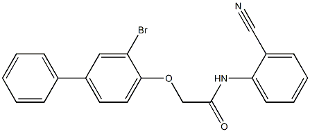 2-[(3-bromo[1,1'-biphenyl]-4-yl)oxy]-N-(2-cyanophenyl)acetamide Struktur