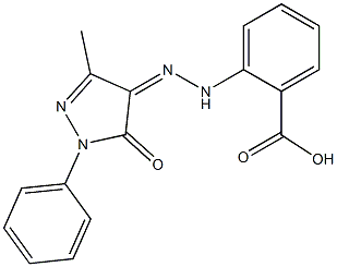 2-[2-(3-methyl-5-oxo-1-phenyl-1,5-dihydro-4H-pyrazol-4-ylidene)hydrazino]benzoic acid Struktur