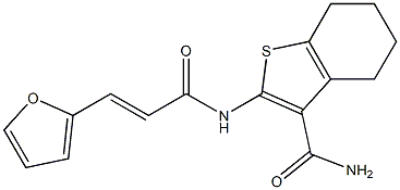 2-{[(E)-3-(2-furyl)-2-propenoyl]amino}-4,5,6,7-tetrahydro-1-benzothiophene-3-carboxamide Struktur