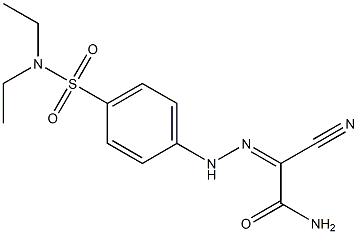 2-cyano-2-((Z)-2-{4-[(diethylamino)sulfonyl]phenyl}hydrazono)acetamide Struktur